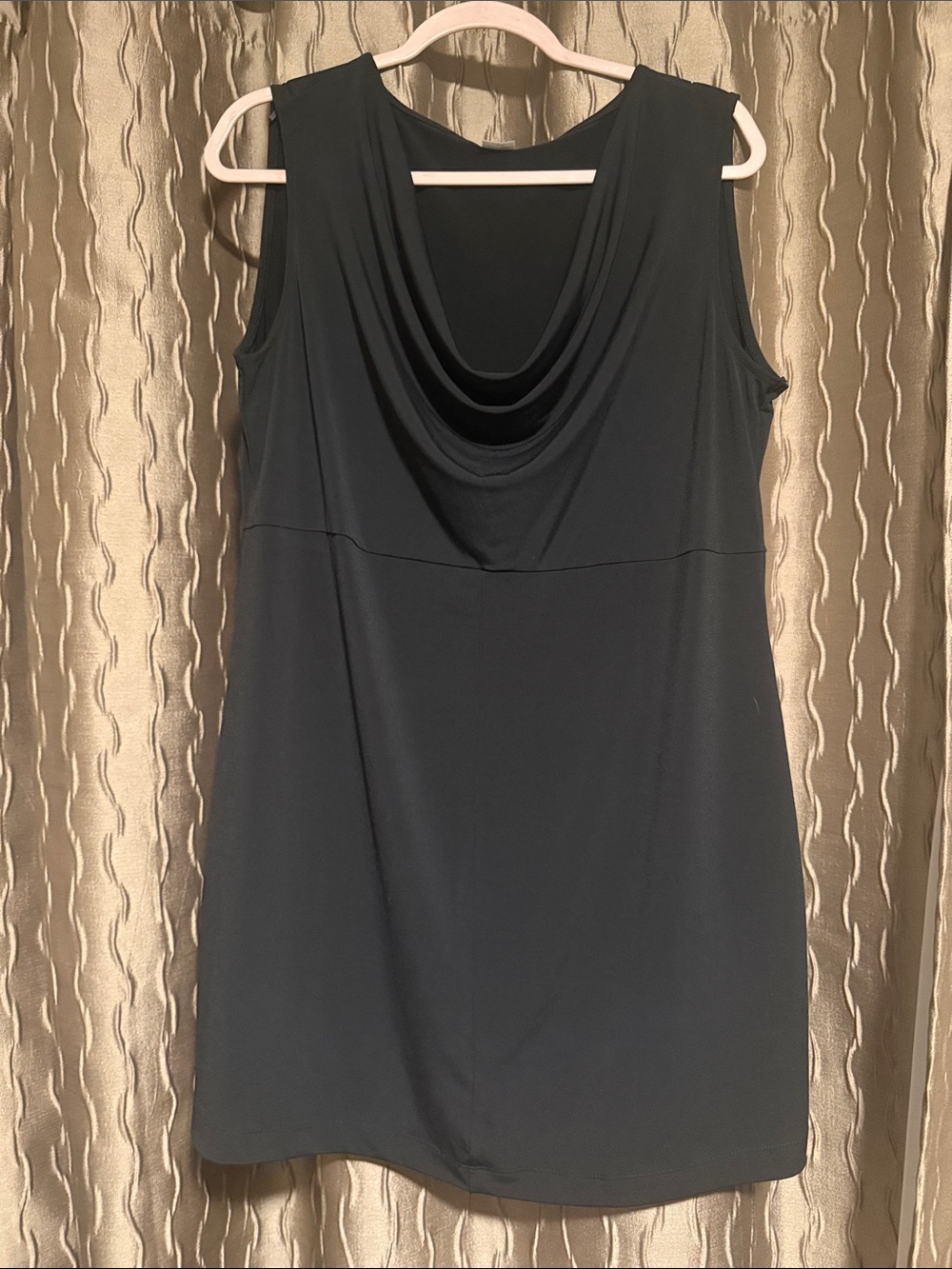Black Sleeveless Cowl Neck Tunic top